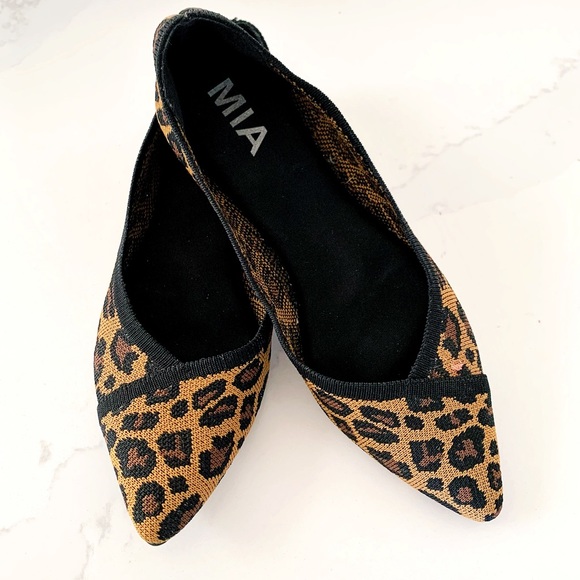 MIA Shoes - MIA cheetah spotted Kerri Point-Toe Flats